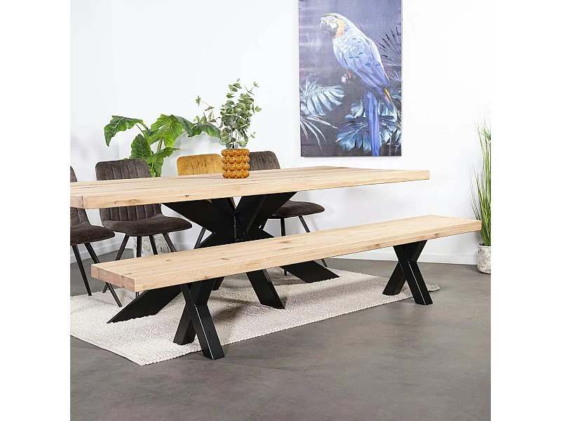 Banc en bois de chêne blanc 240 cm PALERME