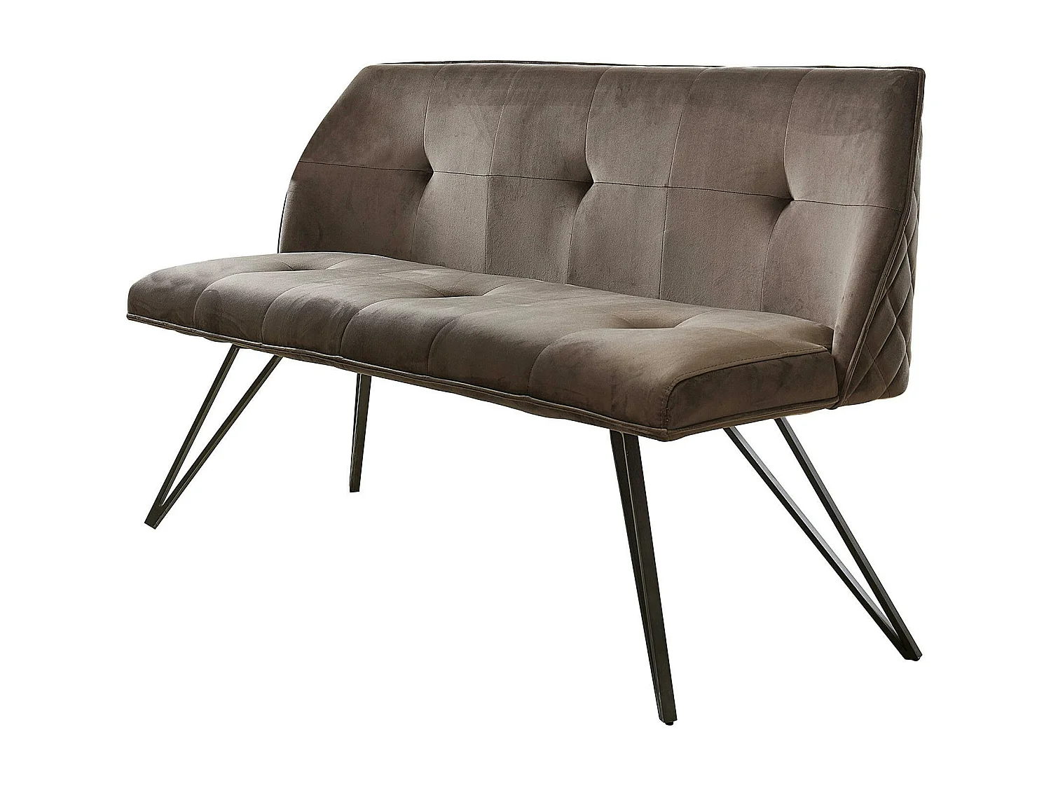 Banc de table à manger en velours gris 160 cm MELBOURNE