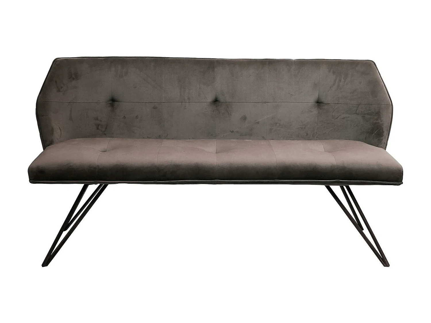 Banc de table à manger en velours gris 160 cm MELBOURNE
