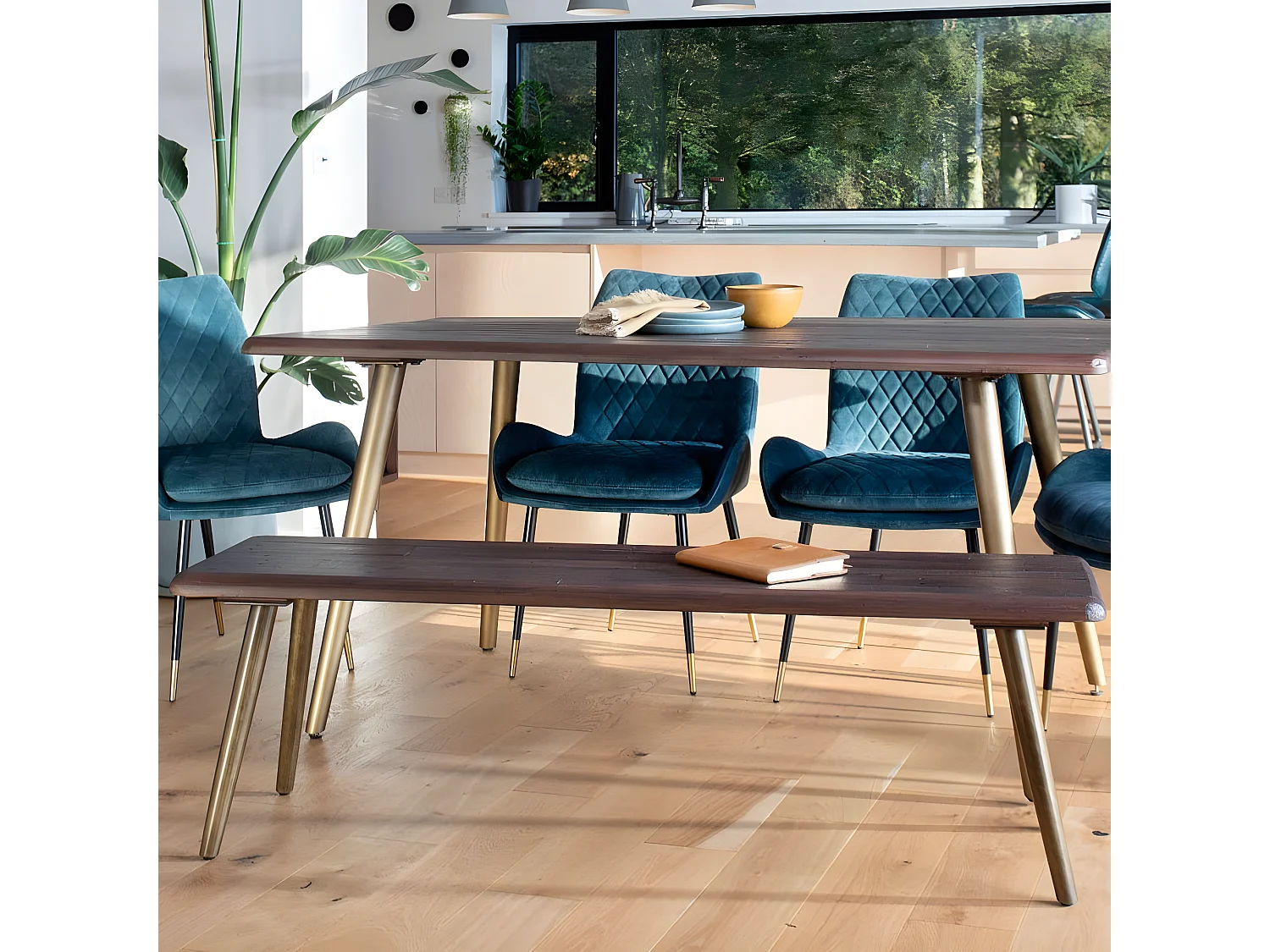 Banc bois recyclé brun 140 cm QUEENSTOWN