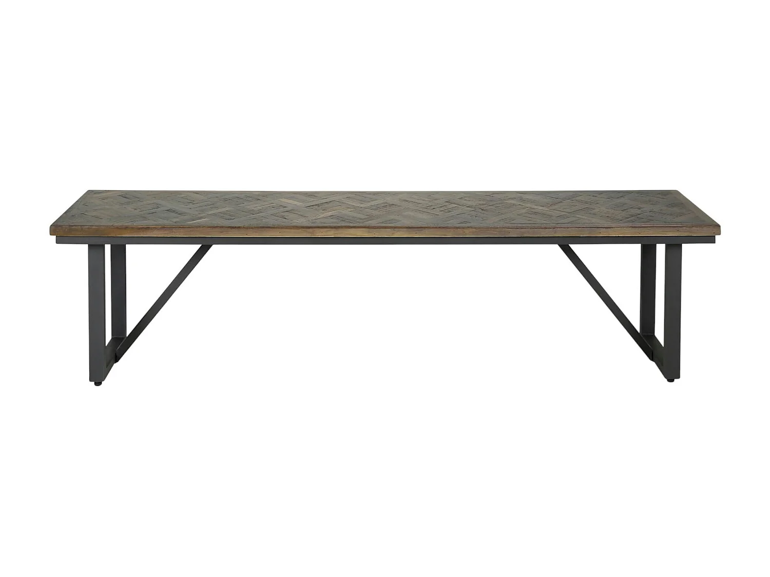 Banc de table en bois de teck brun motif croisé 170 cm AMBON