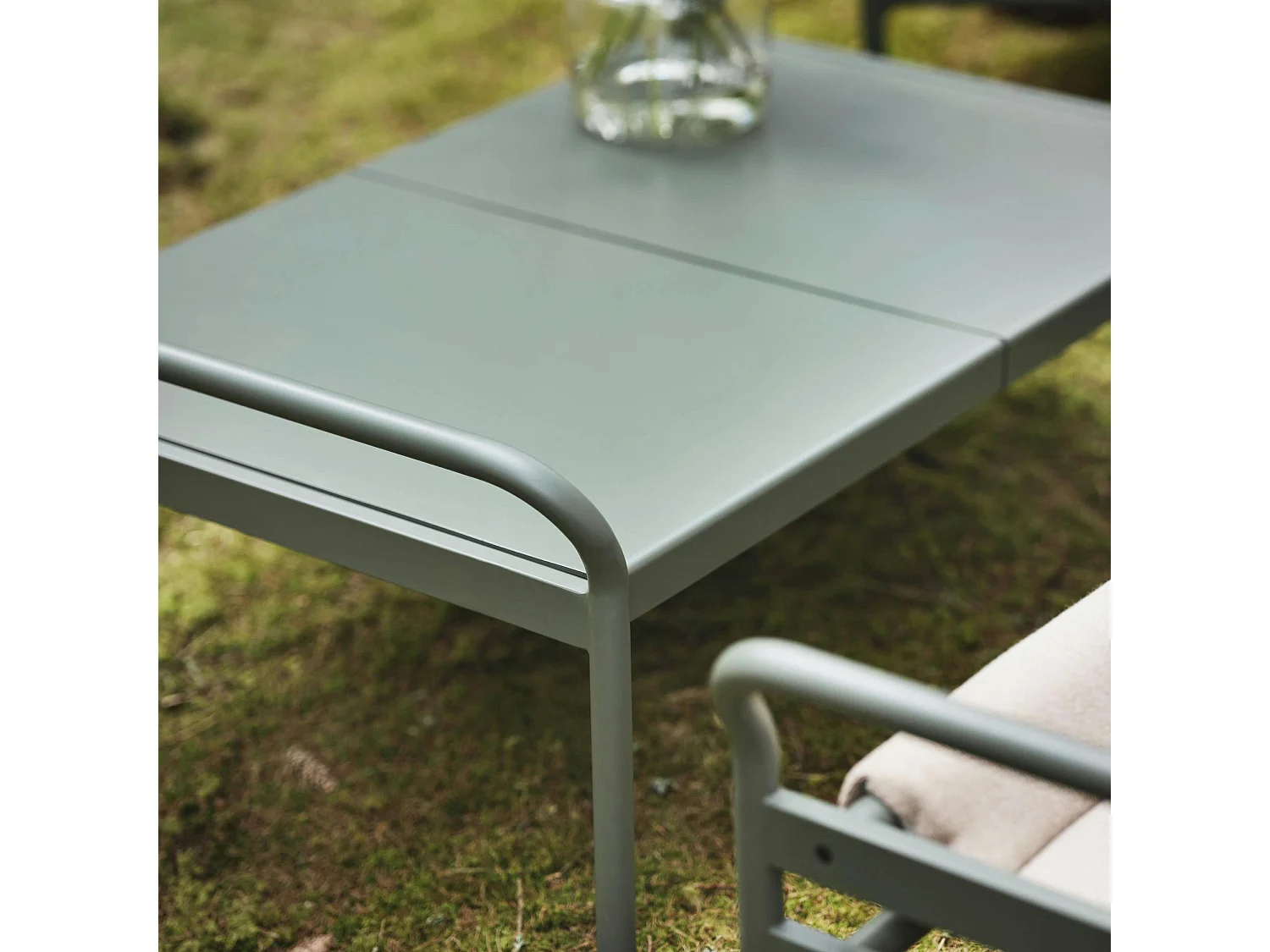 Salon de jardin en aluminium vert sauge (4 pièces) OSLO