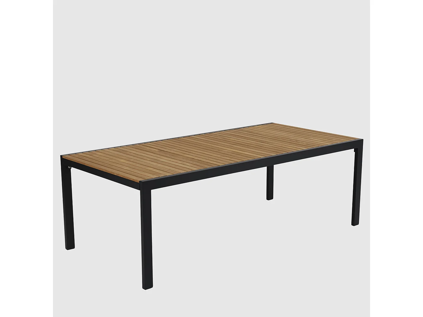 Salon de jardin en aluminium noir et teck (4 pièces) STOCKHOLM