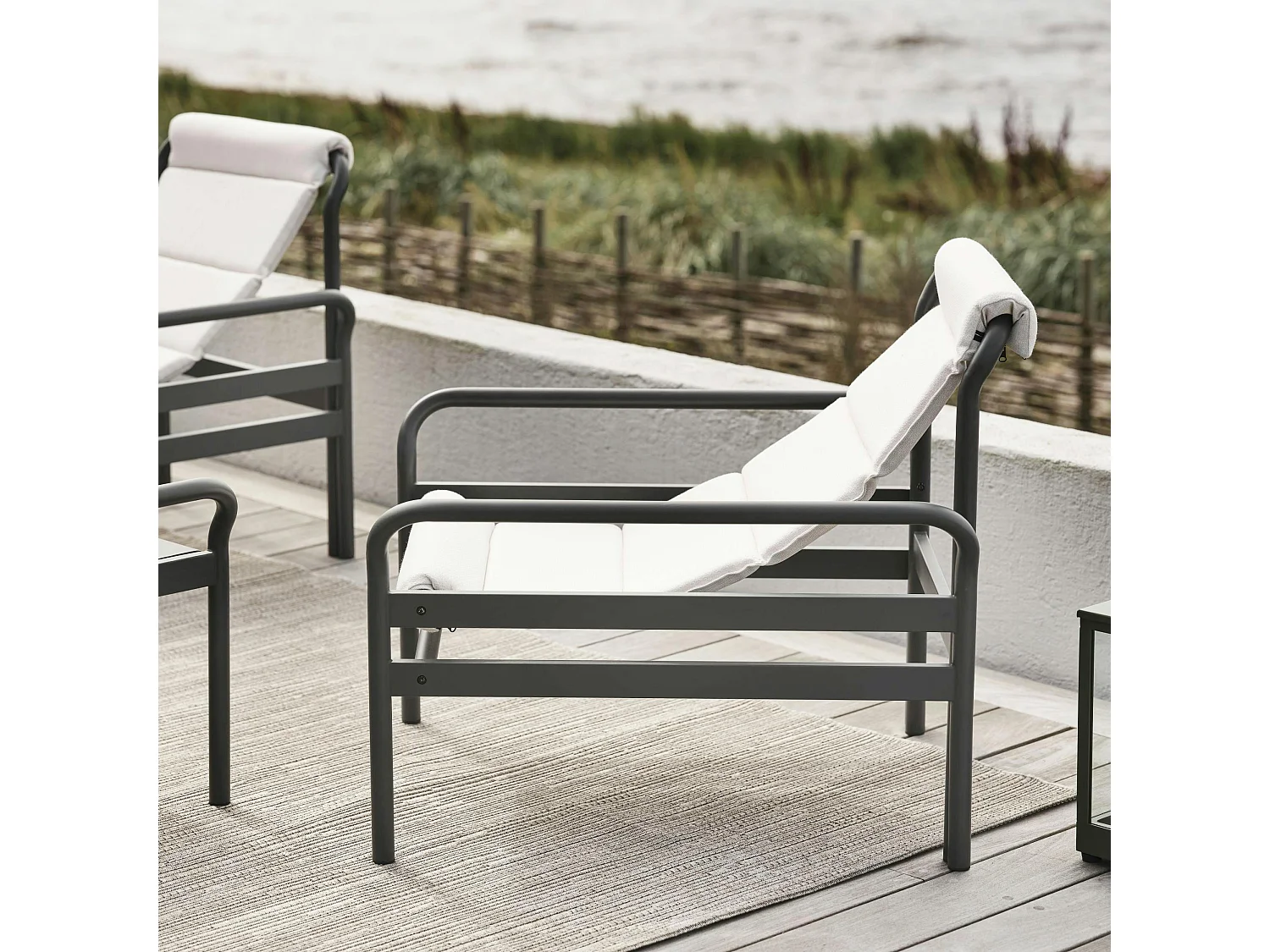 Salon de jardin en aluminium gris ardoise (4 pièces) OSLO