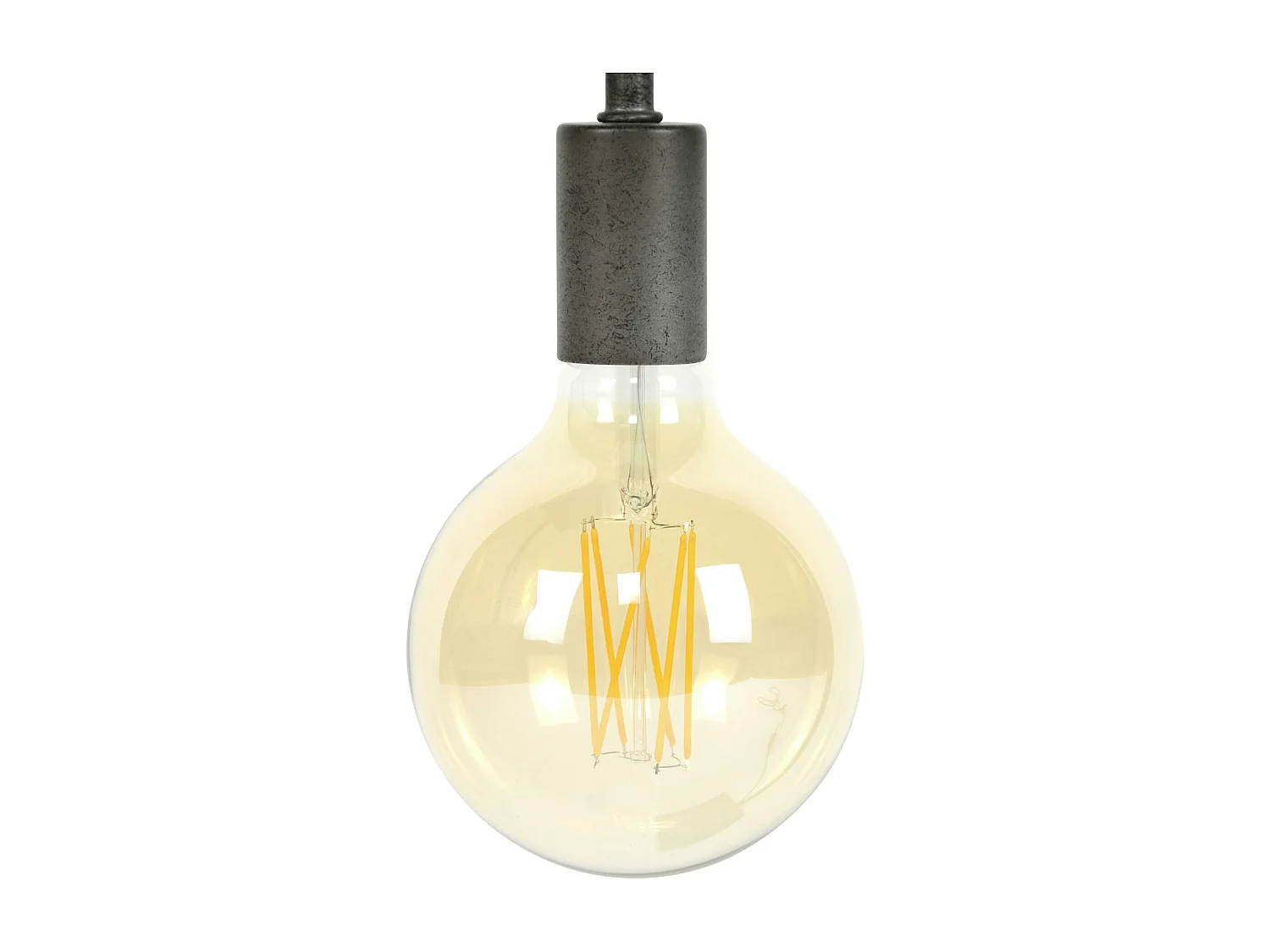 Ampoule globe 12,5 cm ambré LED filament lumière chaude (E27)