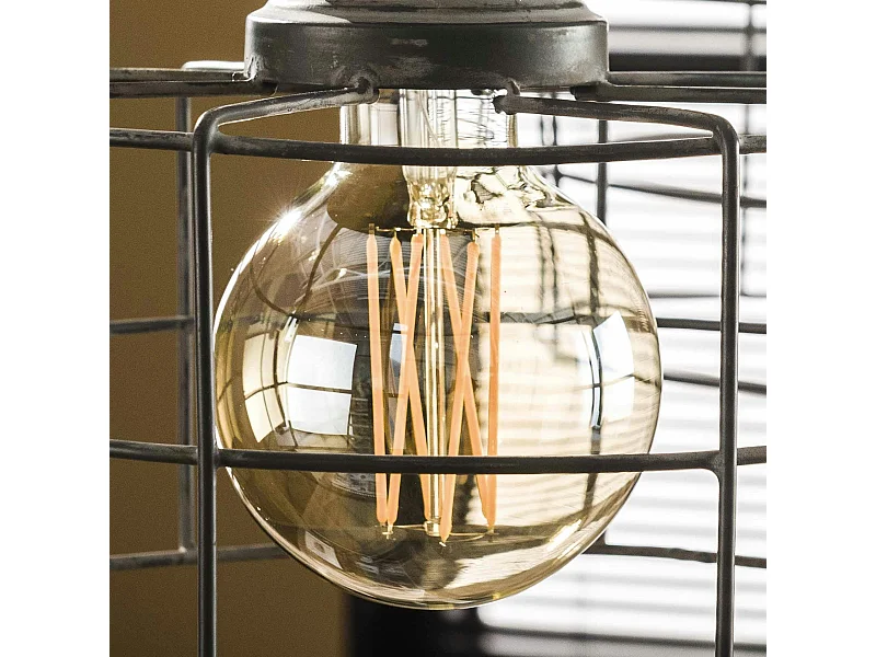 Ampoule globe 9,5 cm ambré LED filament lumière chaude (E27)