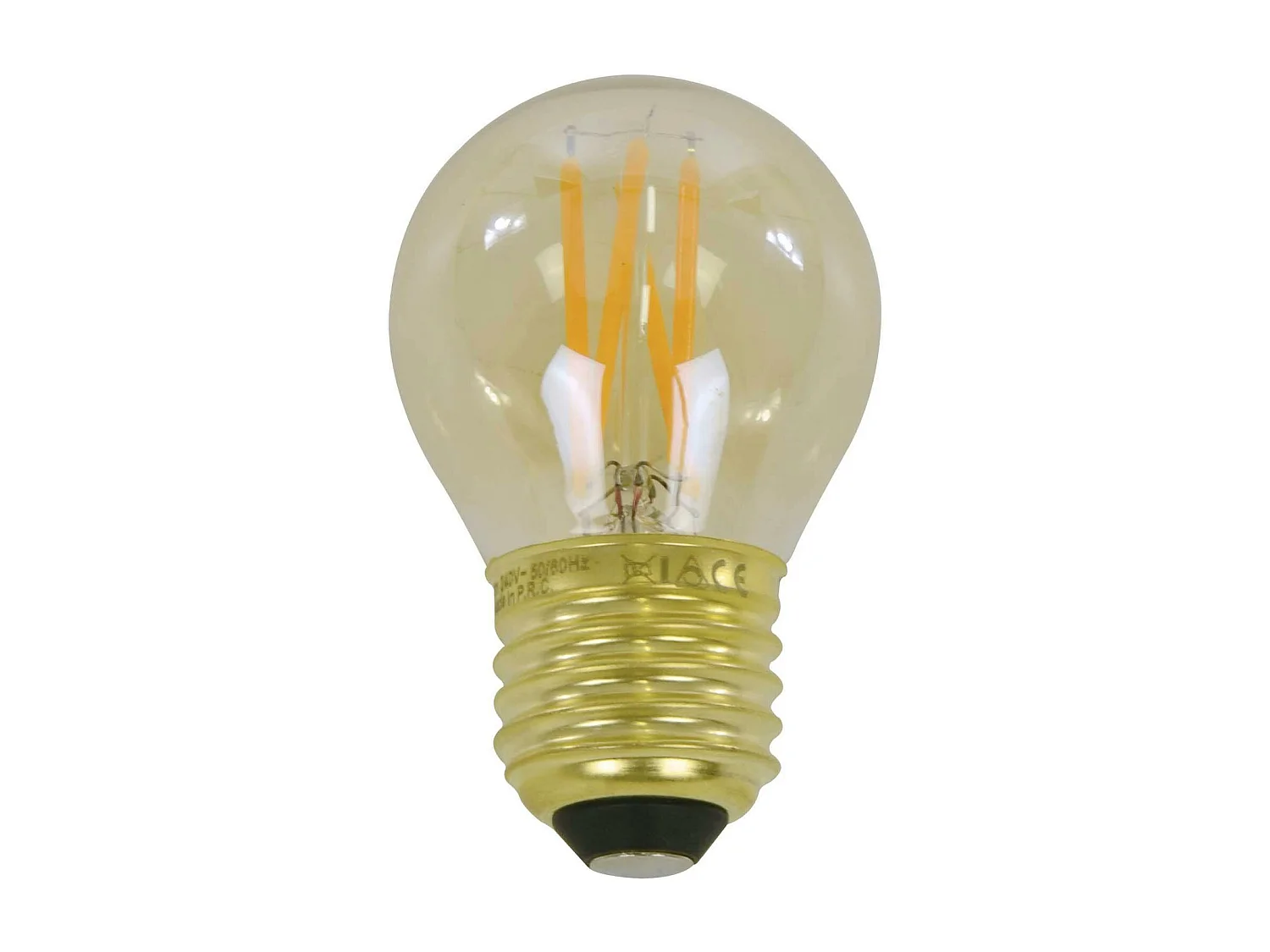 Ampoule globe 4,5 cm ambré LED filament lumière chaude (E27)