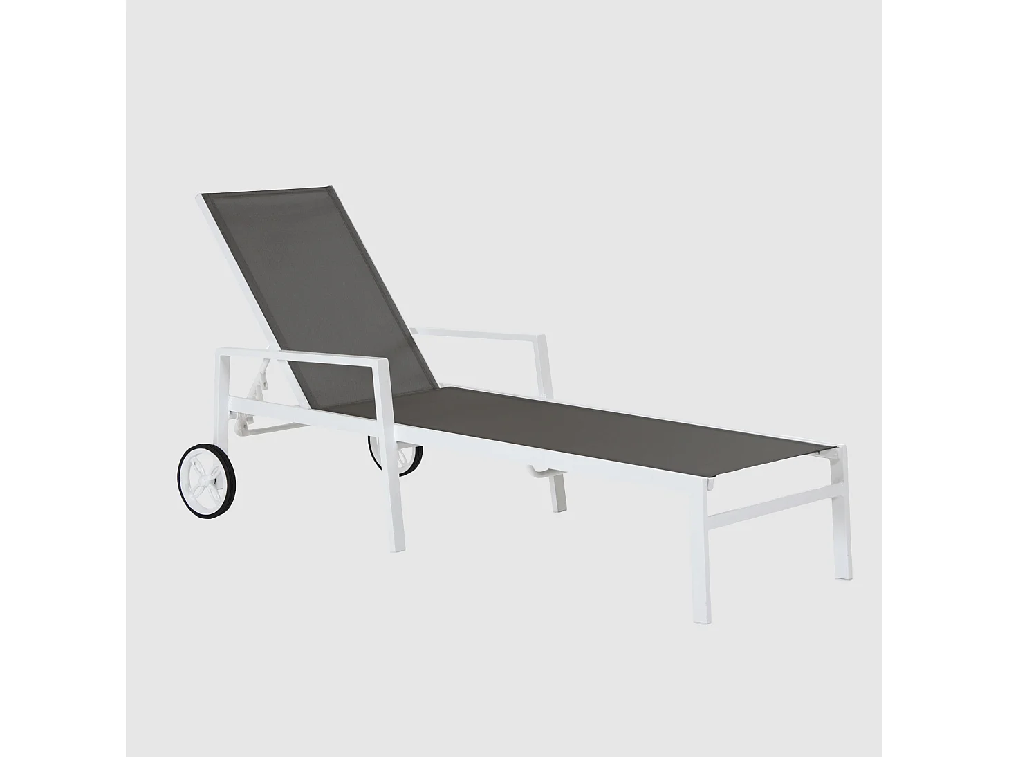 Transat à roulettes en aluminium blanc STOCKHOLM