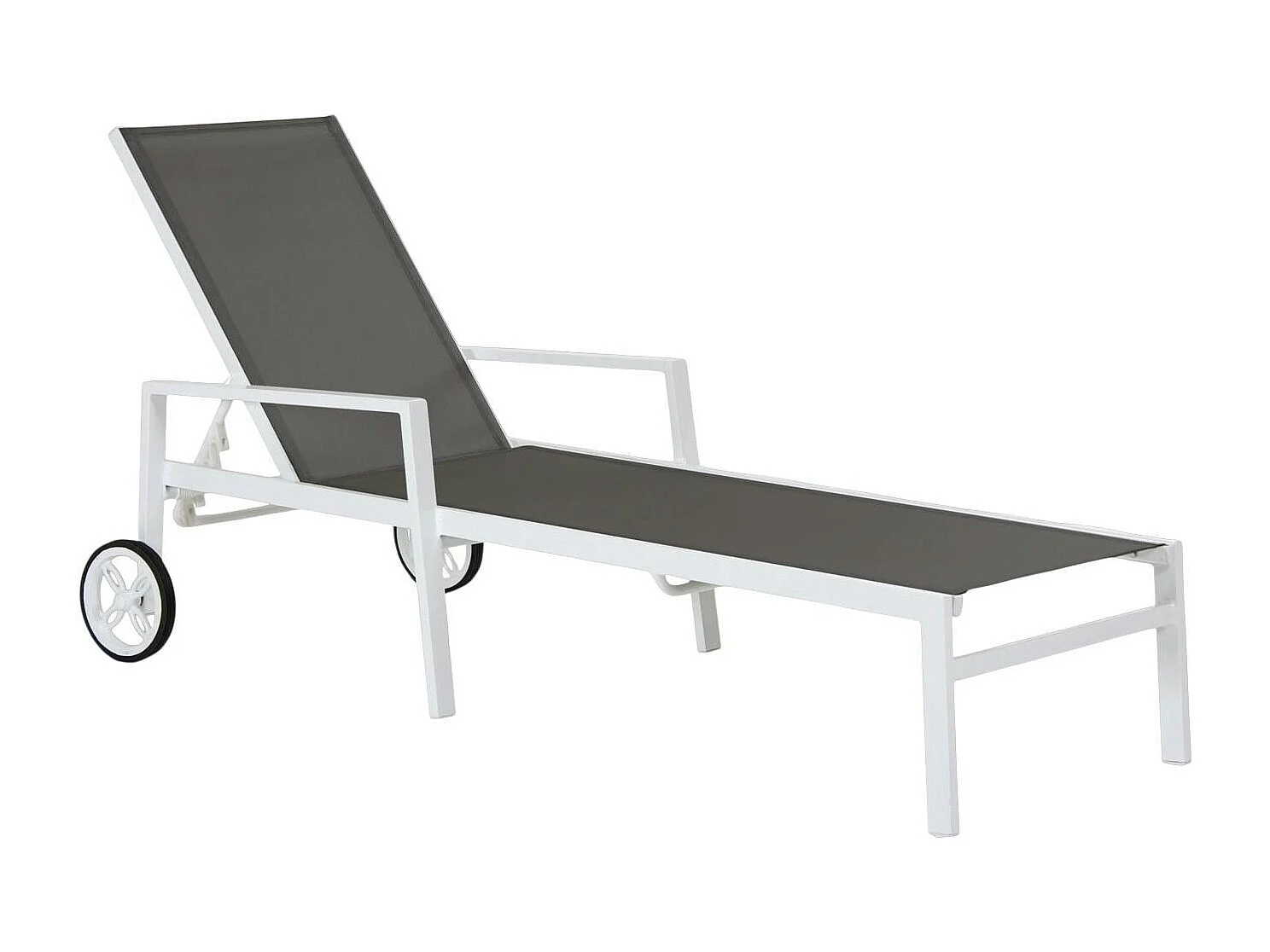 Transat à roulettes en aluminium blanc STOCKHOLM