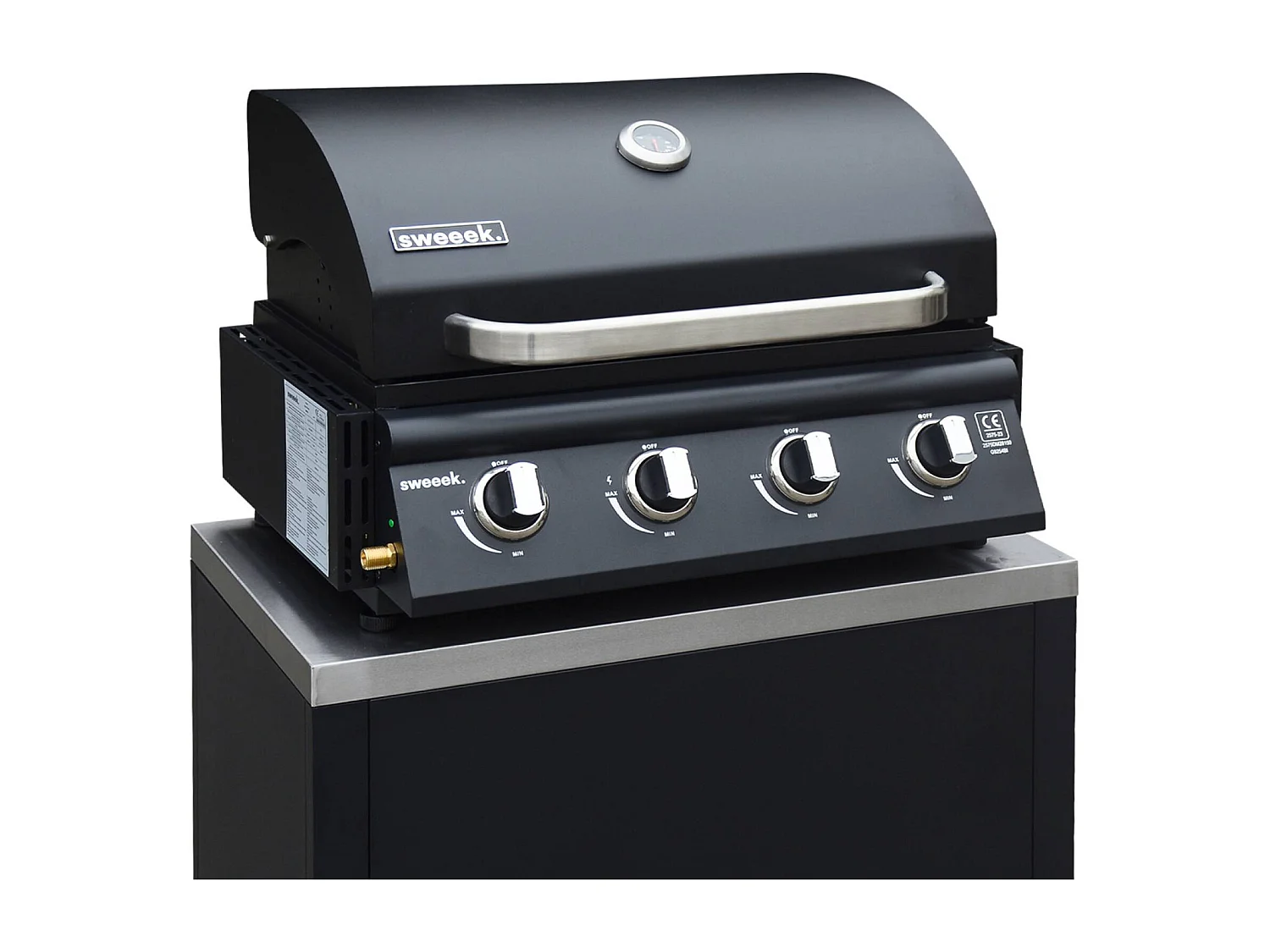 Barbecue à gaz avec 4 brûleurs à poser avec récupérateur de graisse