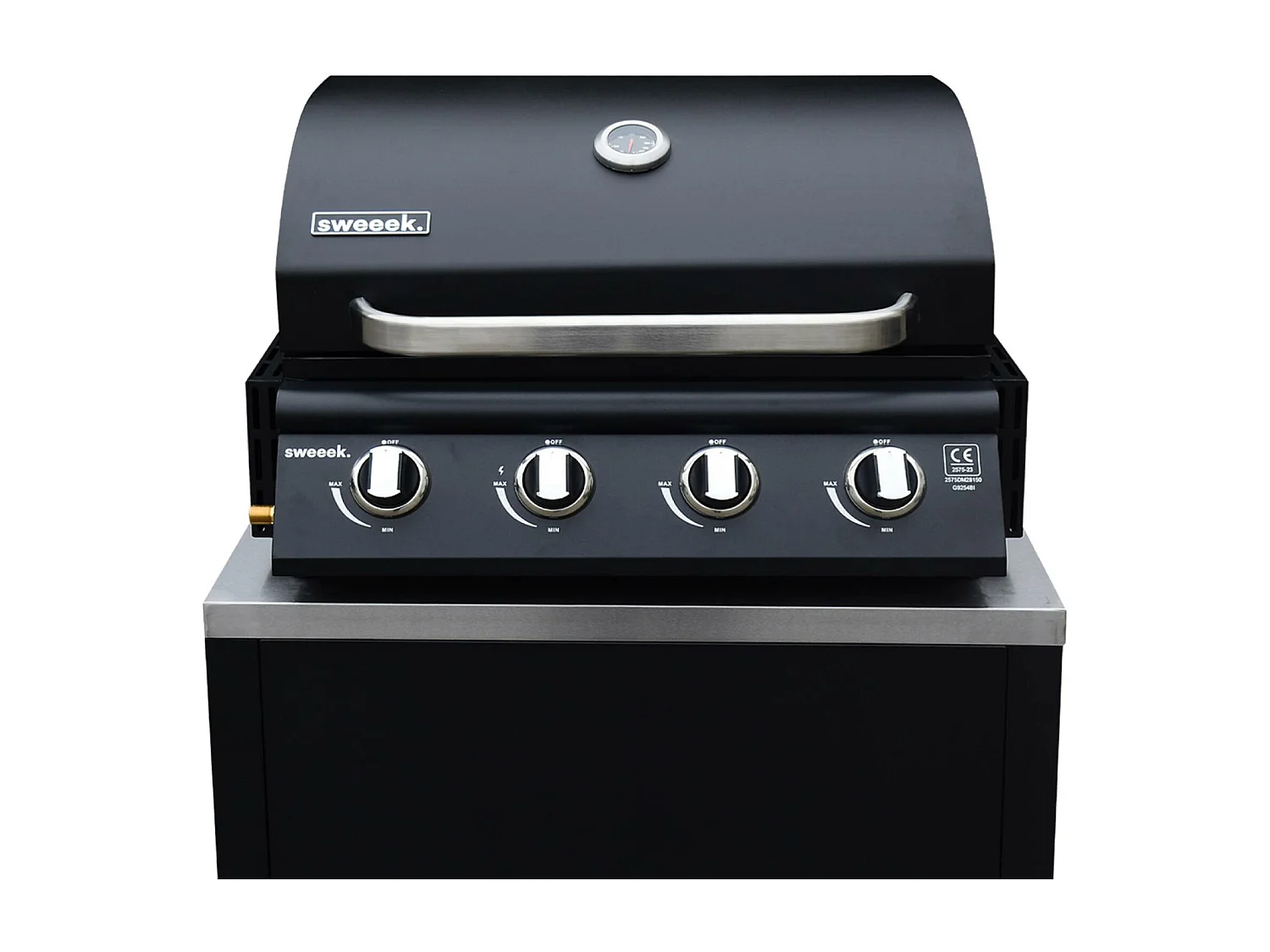 Barbecue à gaz avec 4 brûleurs à poser avec récupérateur de graisse