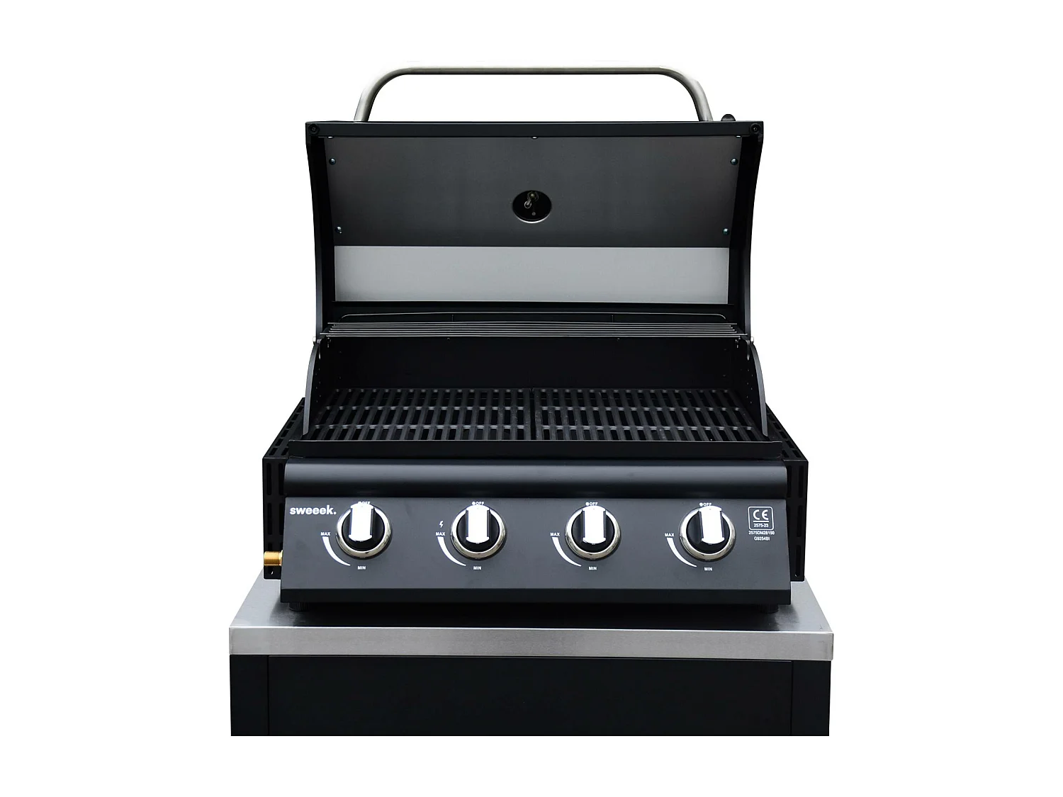 Barbecue à gaz avec 4 brûleurs à poser avec récupérateur de graisse