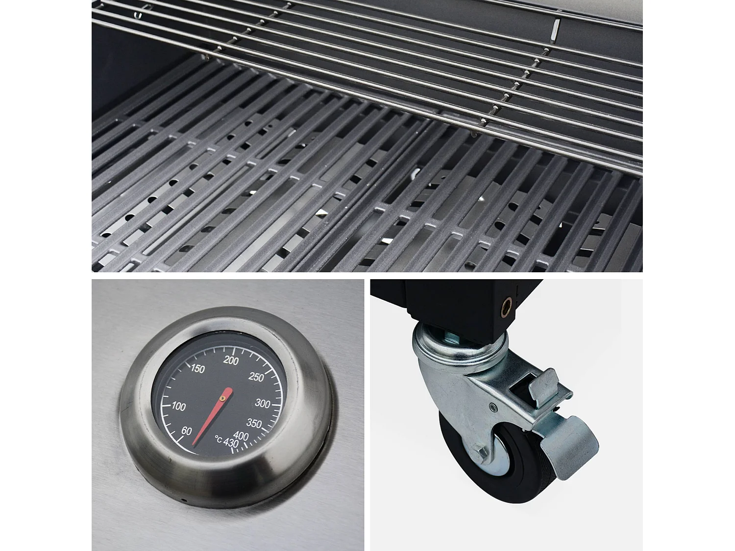 Barbecue. cuisine extérieure gaz - Rochefort - Barbecue 5 brûleurs avec évier. planche. ustensiles. plan de travail. et thermomètre