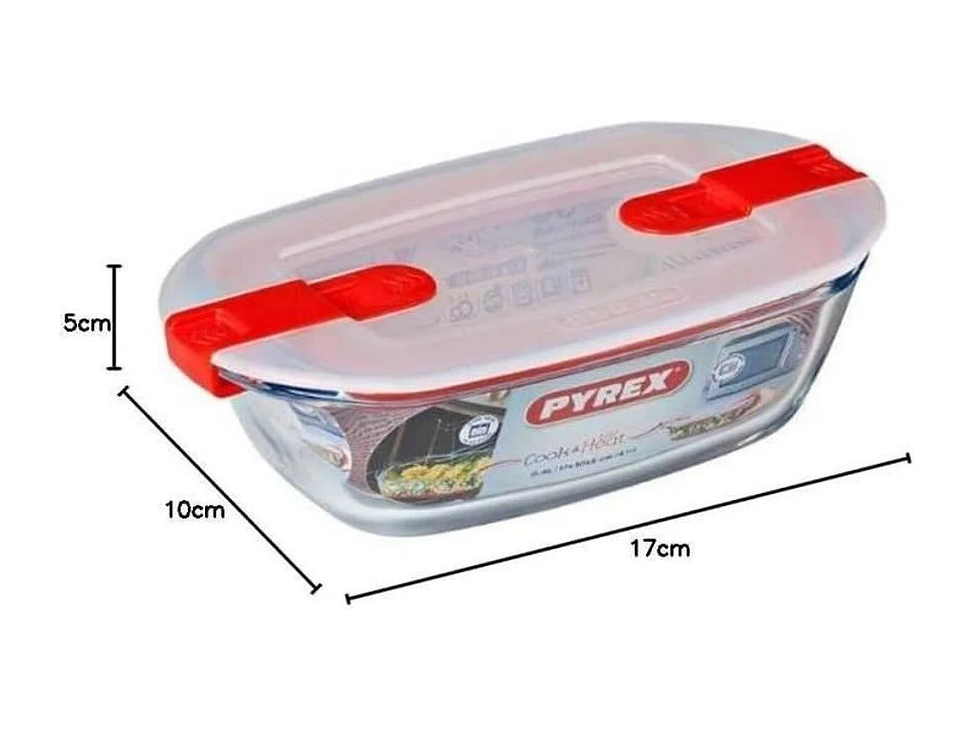 Plat rectangle + couvercle Cook & Heat 17 x 10 cm