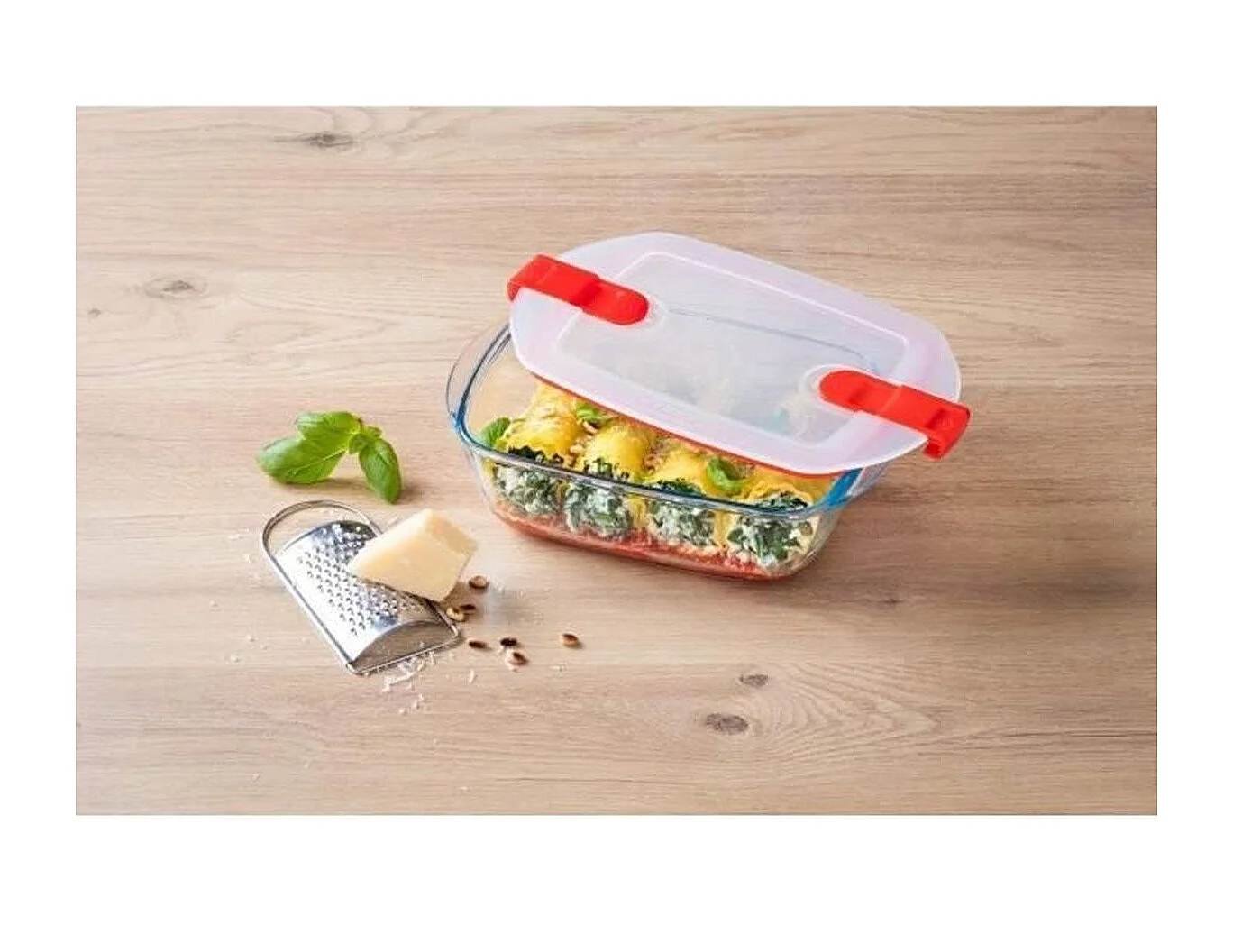 Plat rectangle + couvercle Cook & Heat 23 x 15 cm