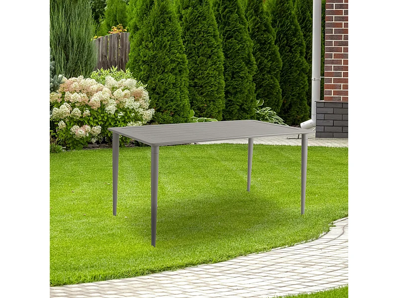 Table de jardin en aluminium finition gris sable 140 cm STOCKHOLM