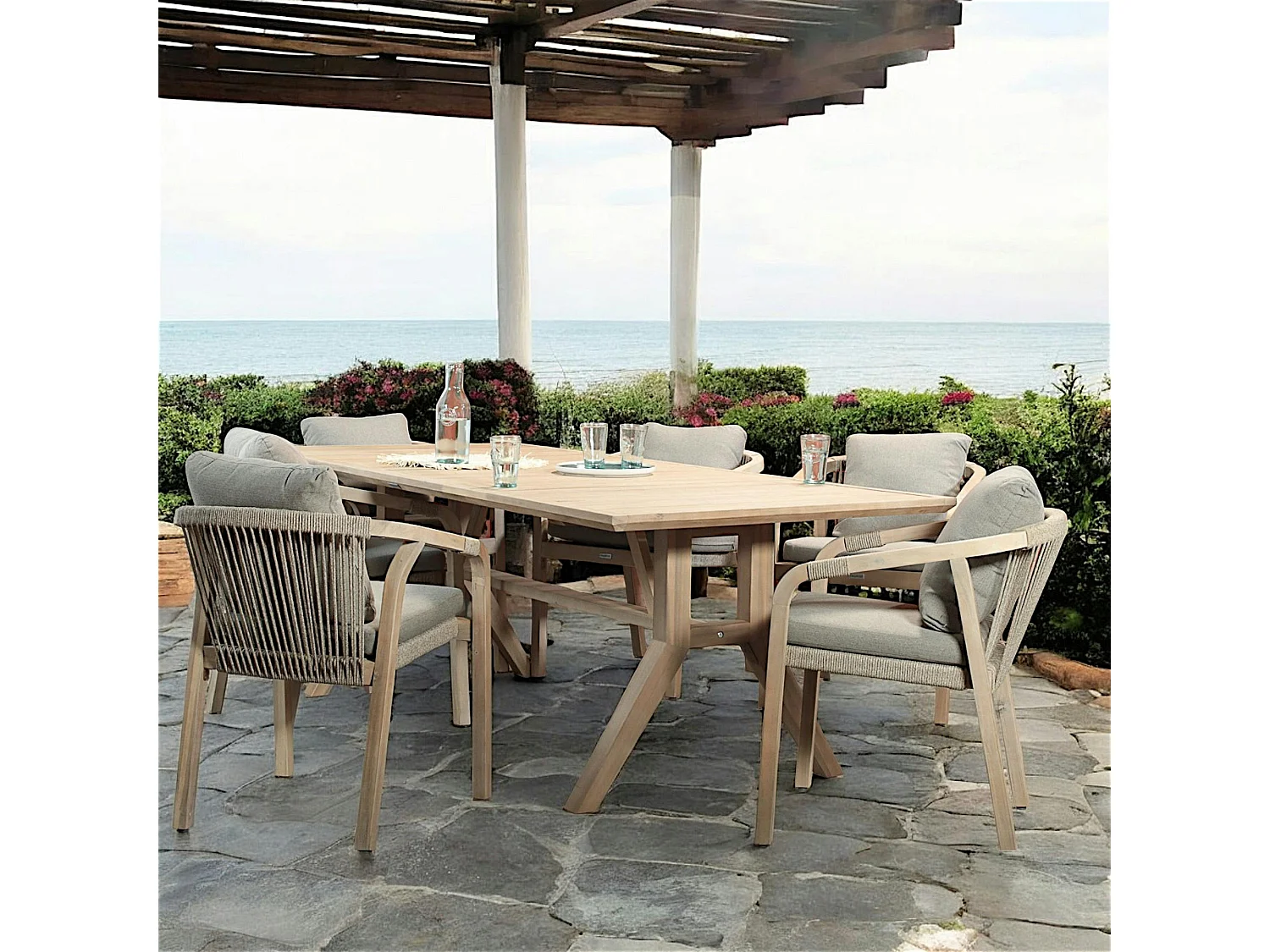Table de jardin en bois d'acacia 220 cm IBIZA