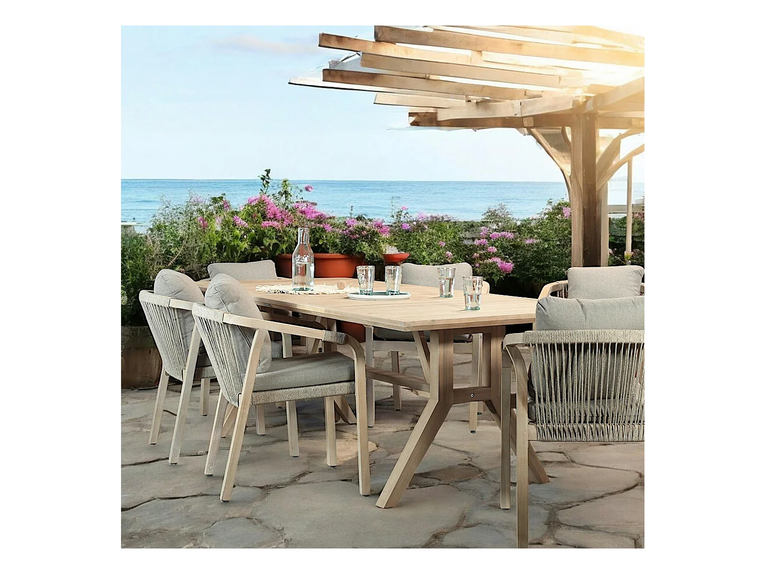 Table de jardin en bois d'acacia 220 cm IBIZA