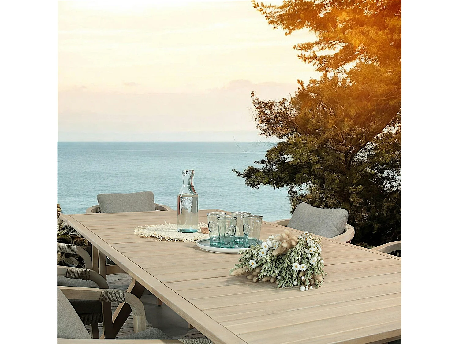 Table de jardin en bois d'acacia 220 cm IBIZA