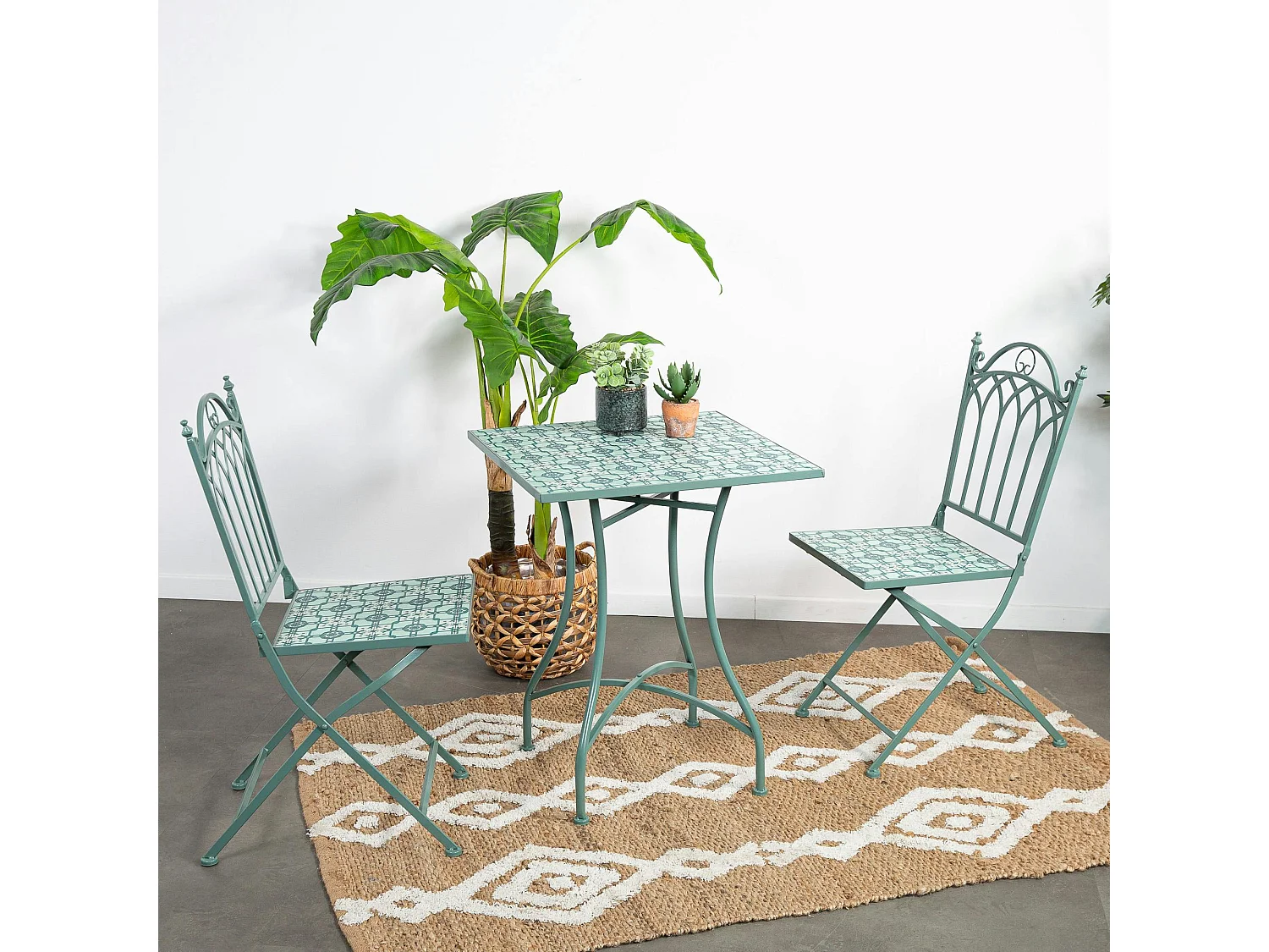 Table de jardin motif carré 58 cm GRENADE