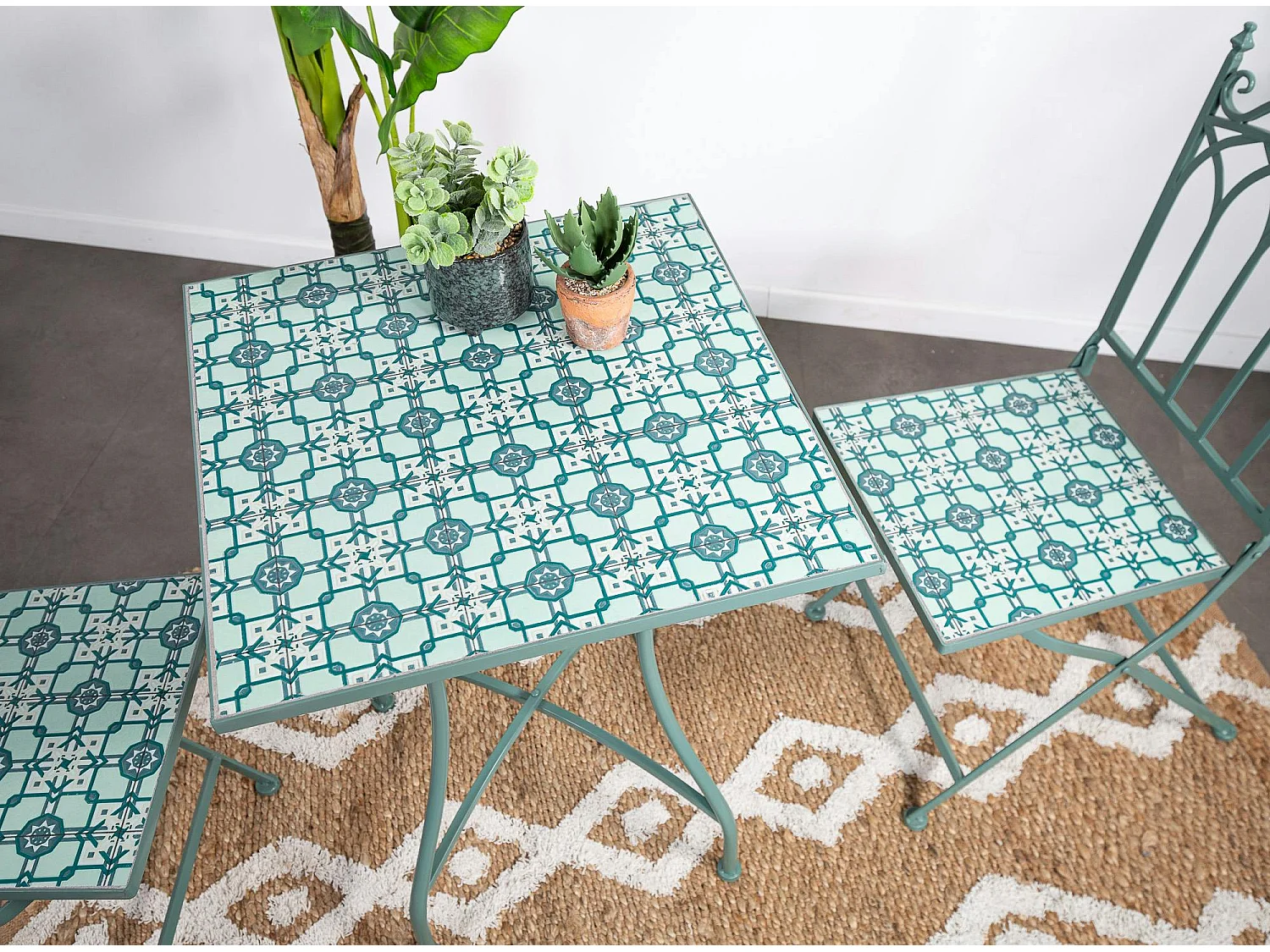 Table de jardin motif carré 58 cm GRENADE