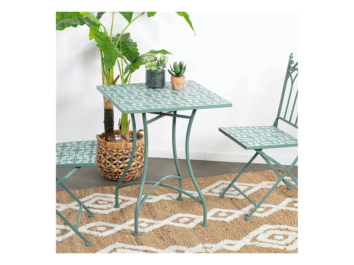 Table de jardin motif carré 58 cm GRENADE