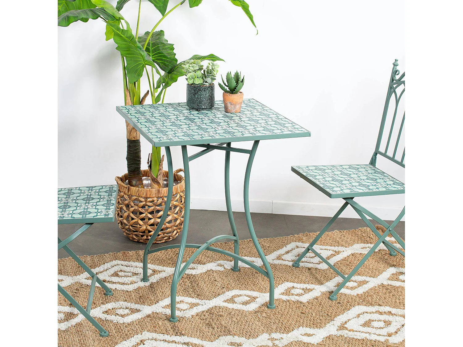 Table de jardin motif carré 58 cm GRENADE