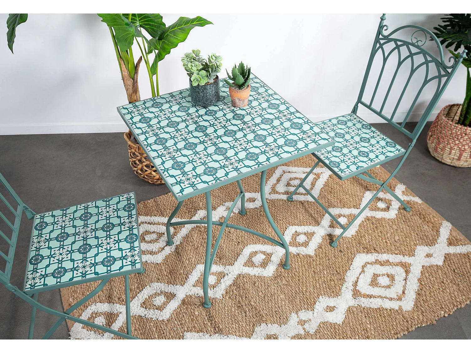 Table de jardin motif carré 58 cm GRENADE