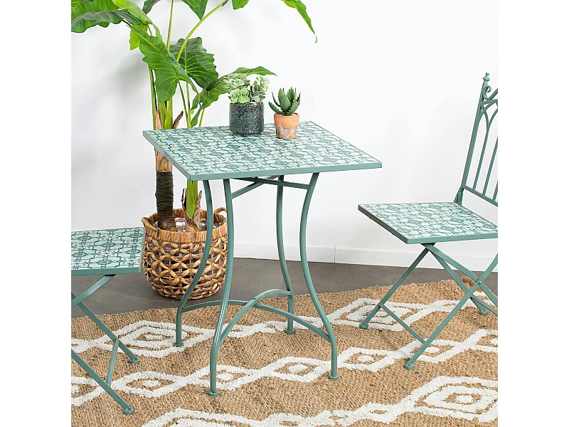 Table de jardin motif carré 58 cm GRENADE