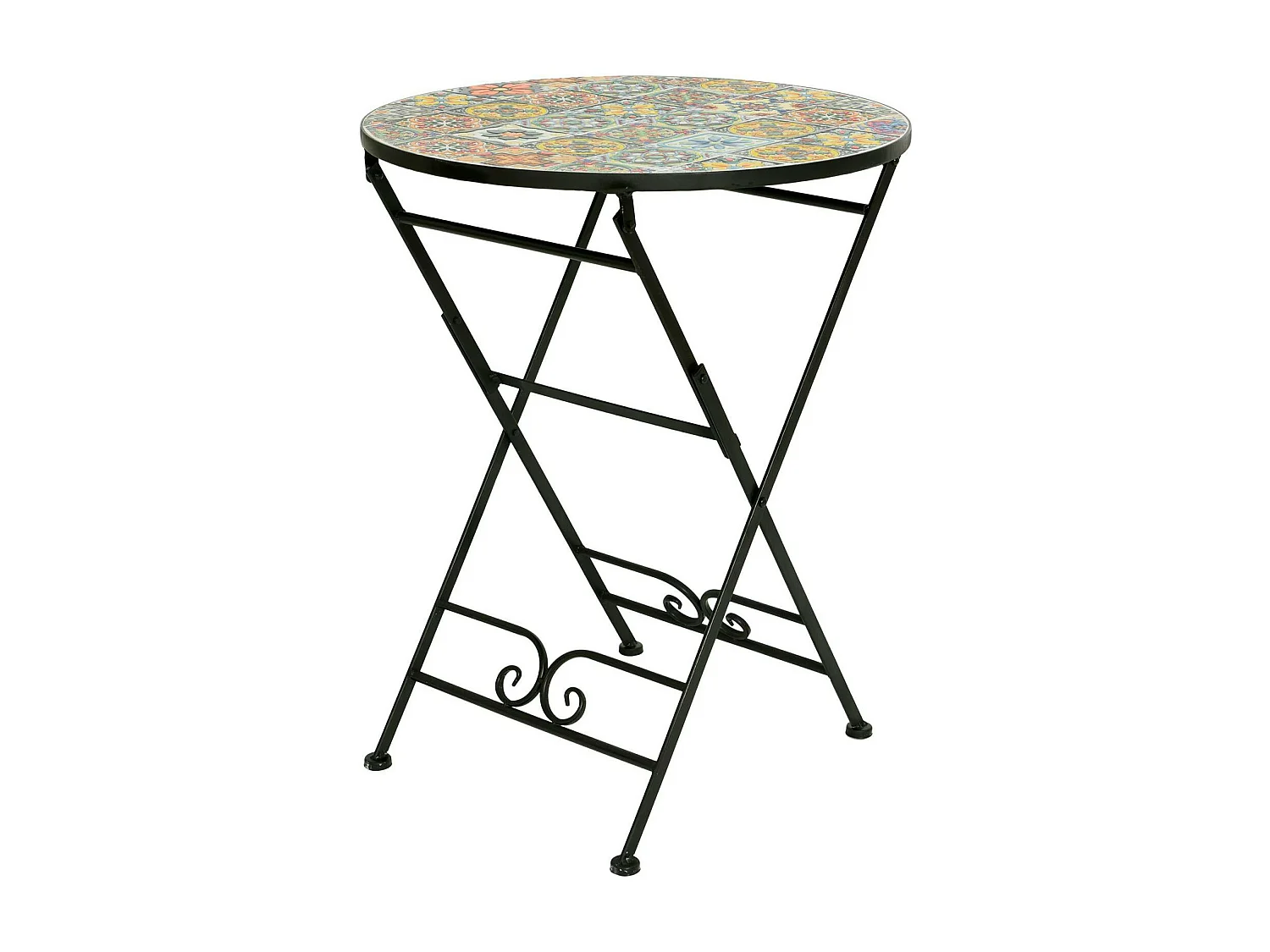 Petite table de jardin carreaux de ciment mix couleurs D60 GRENADE