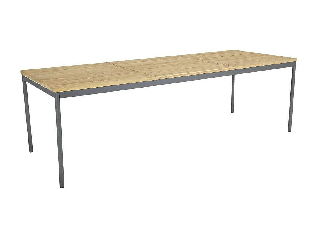 Table de jardin en aluminium gris ardoise et teck 238 cm OSLO