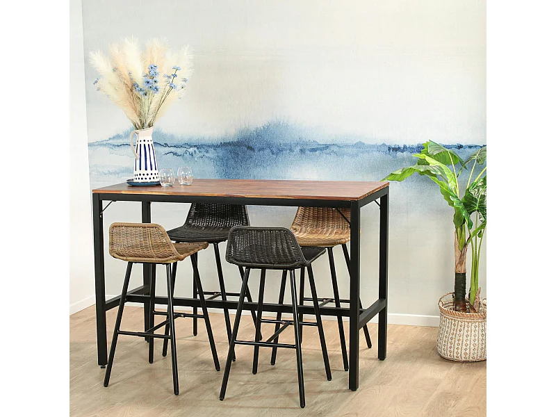 Table haute de jardin en bois d'acacia 150 cm SAMANA