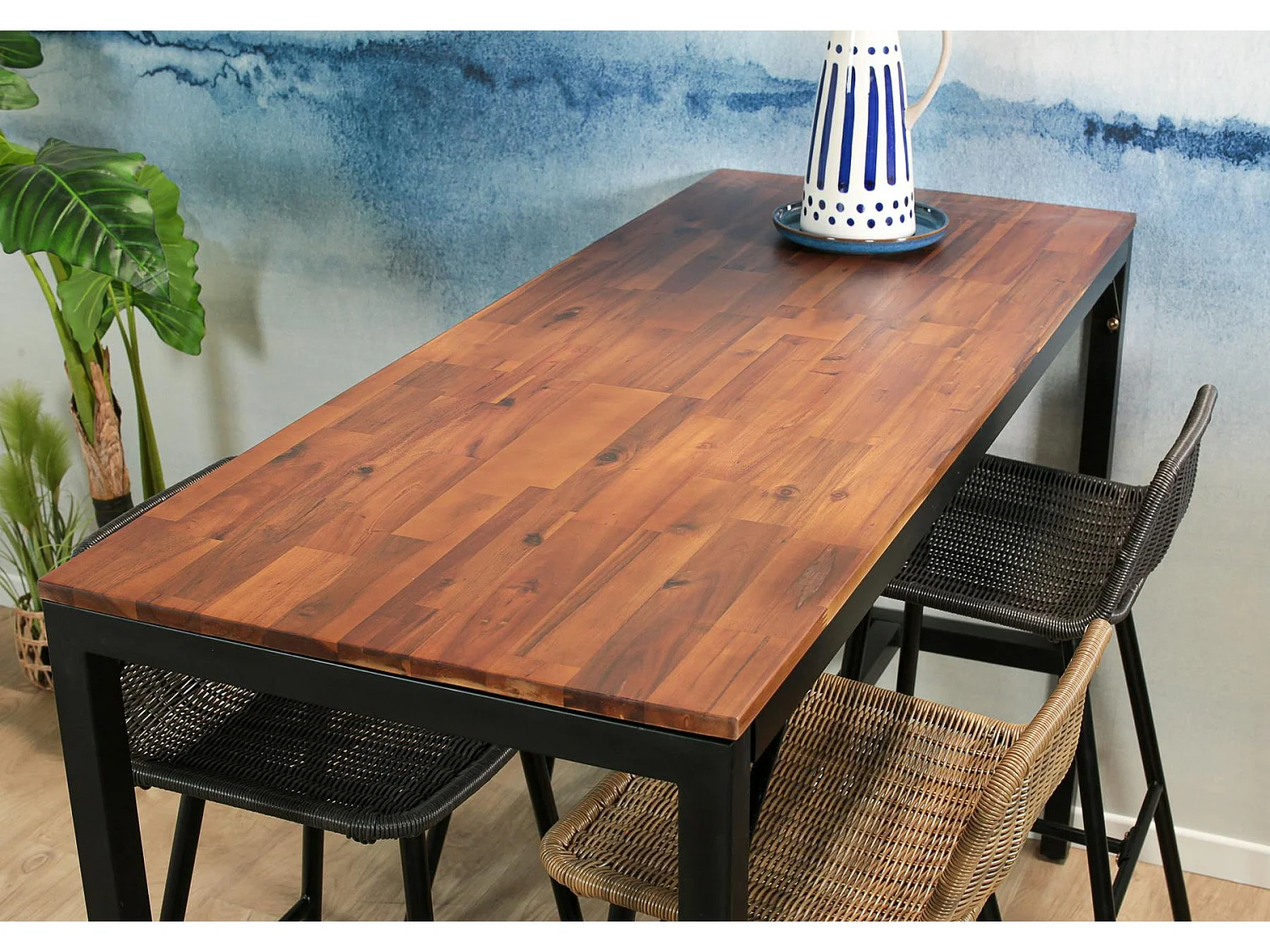 Table haute de jardin en bois d'acacia 150 cm SAMANA