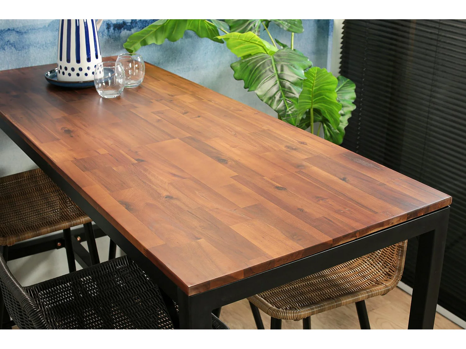 Table haute de jardin en bois d'acacia 150 cm SAMANA