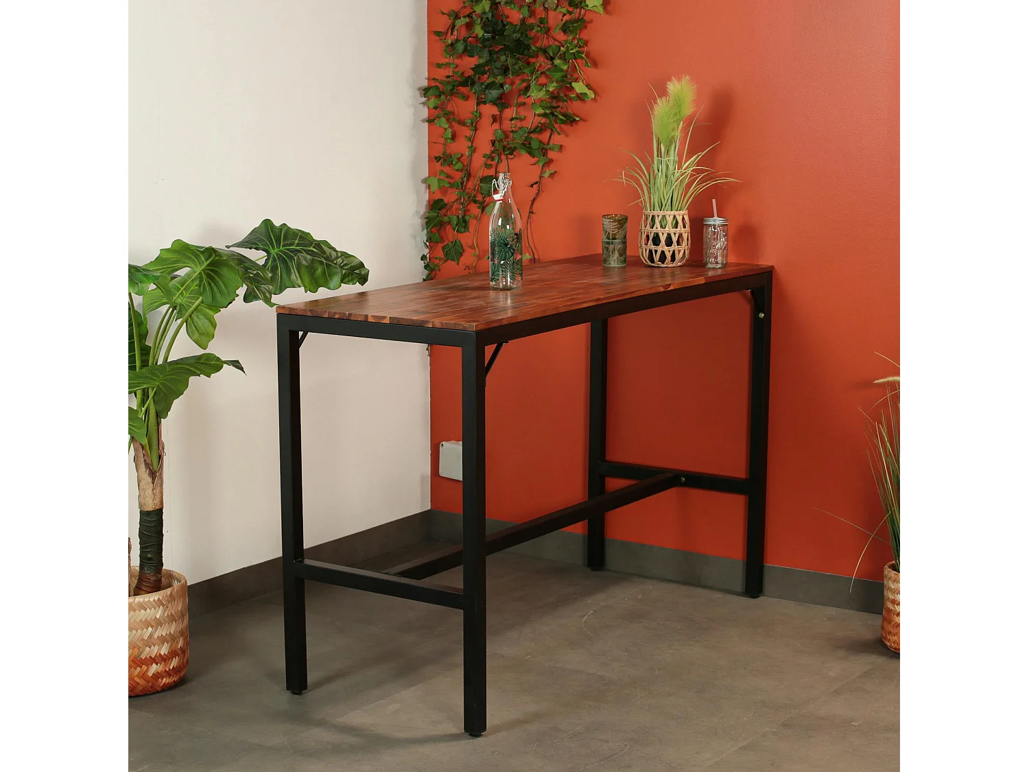 Table haute de jardin en bois d'acacia 150 cm SAMANA