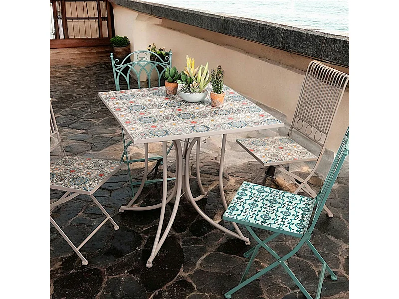 Table de jardin motif rosace 78 cm GRENADE