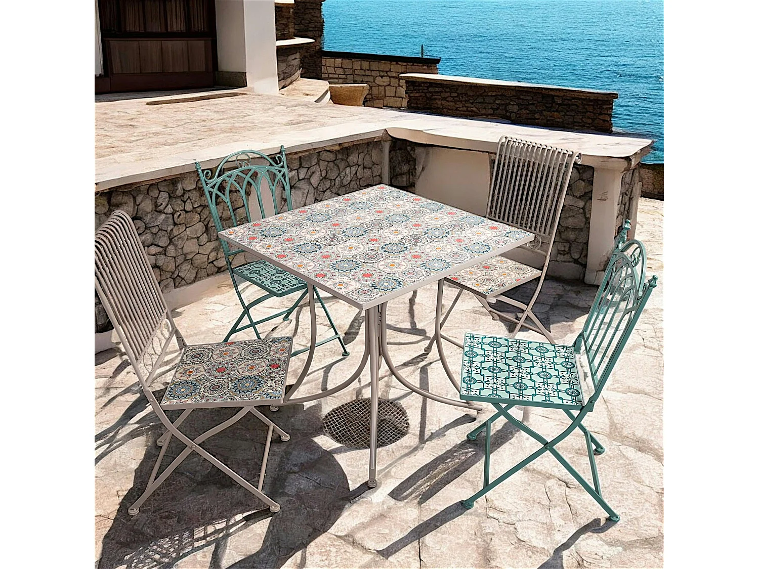 Table de jardin motif rosace 78 cm GRENADE