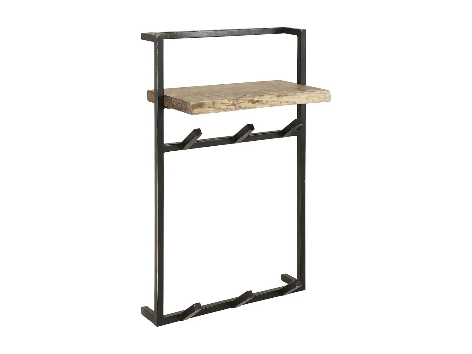 Portemanteau mural vertical 6 crochets, 1 étagère MELBOURNE