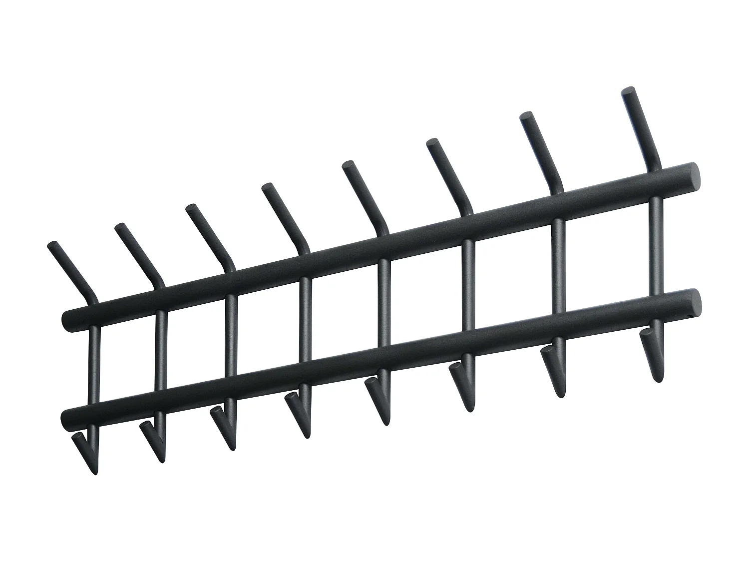 Portemanteau mural 8 double crochets acier laqué anthracite mat RALF