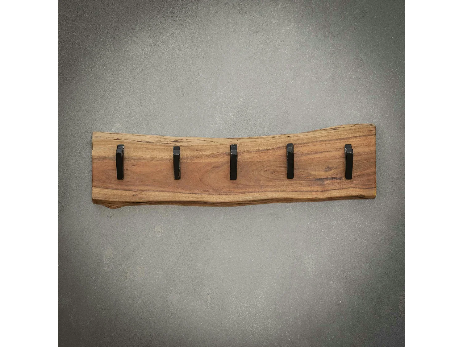 Portemanteau mural bois massif 5 crochets TRIBECA