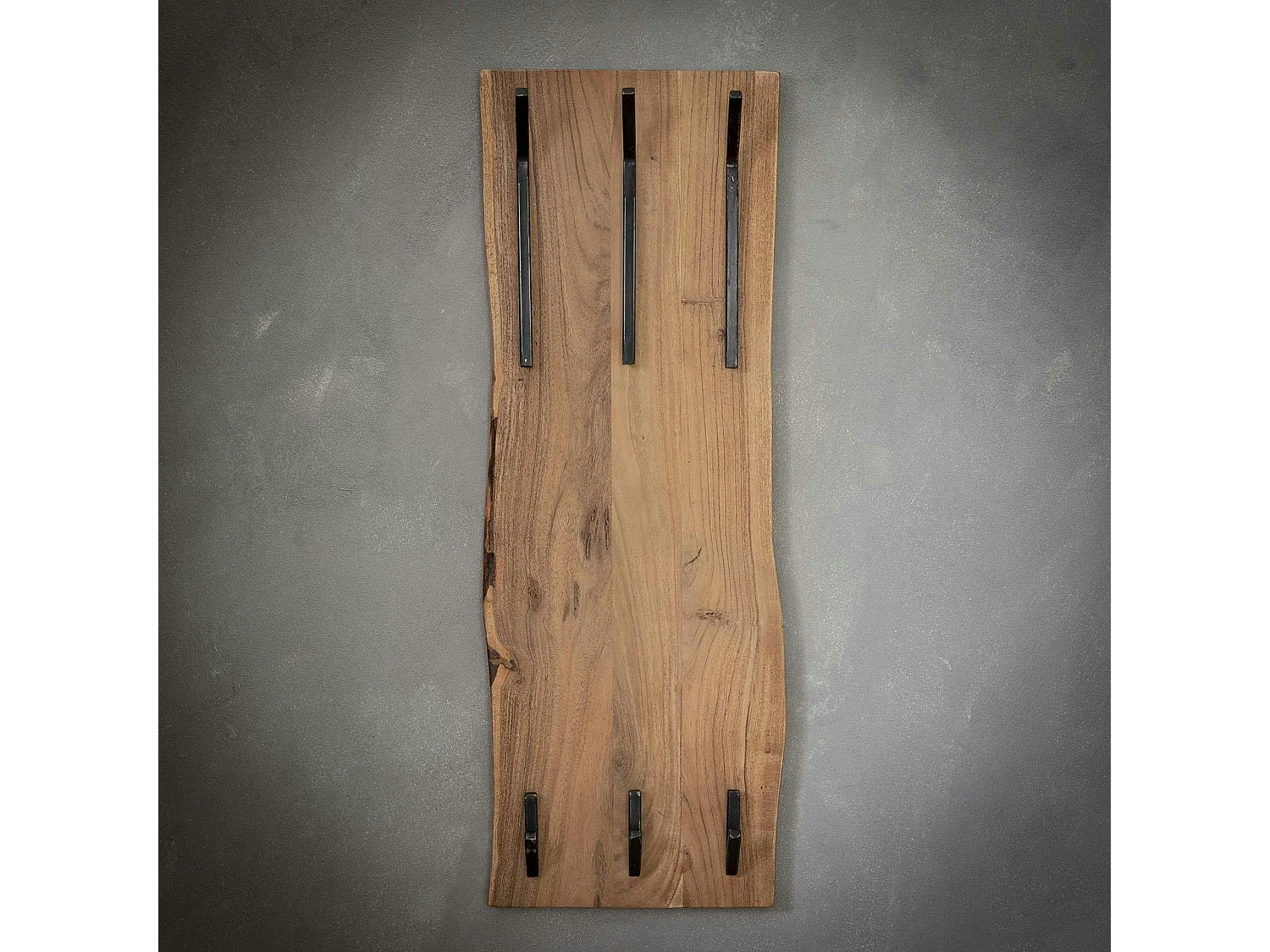 Portemanteau mural vertical bois massif 6 crochets TRIBECA