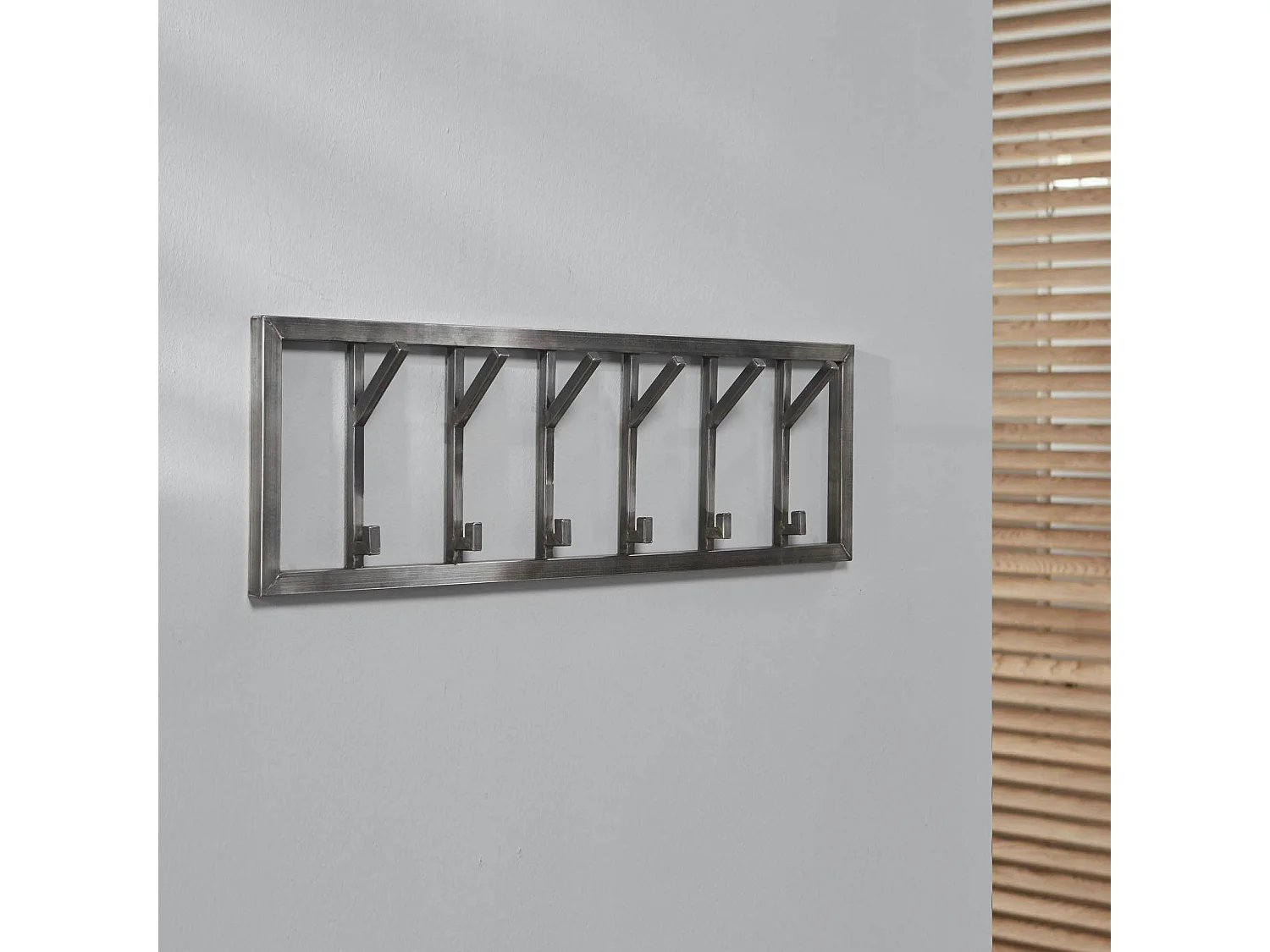 Portemanteau mural industriel 6 double crochets