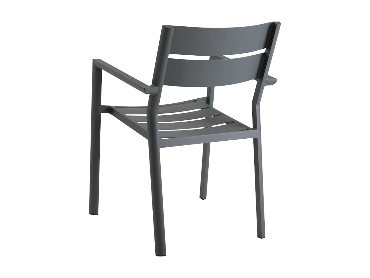 Chaise de jardin avec accoudoirs en aluminium gris ardoise (lot de 2) STOCKHOLM