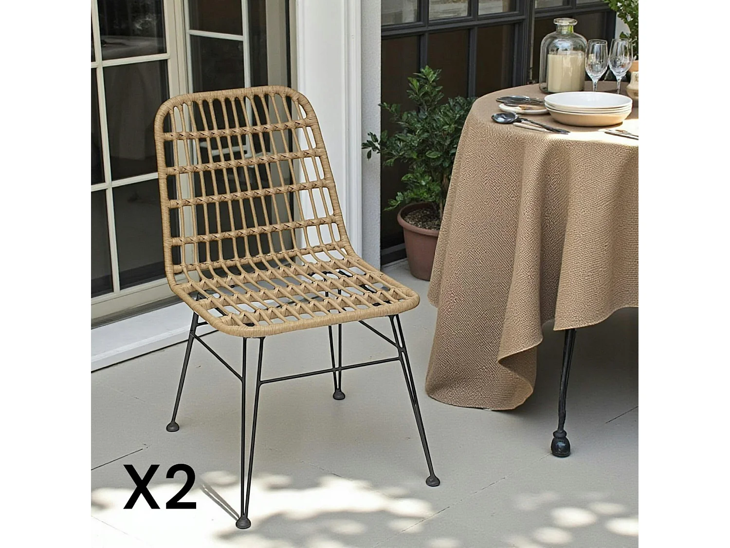 Chaise en rotin synthétique (lot de 2) GRENADE