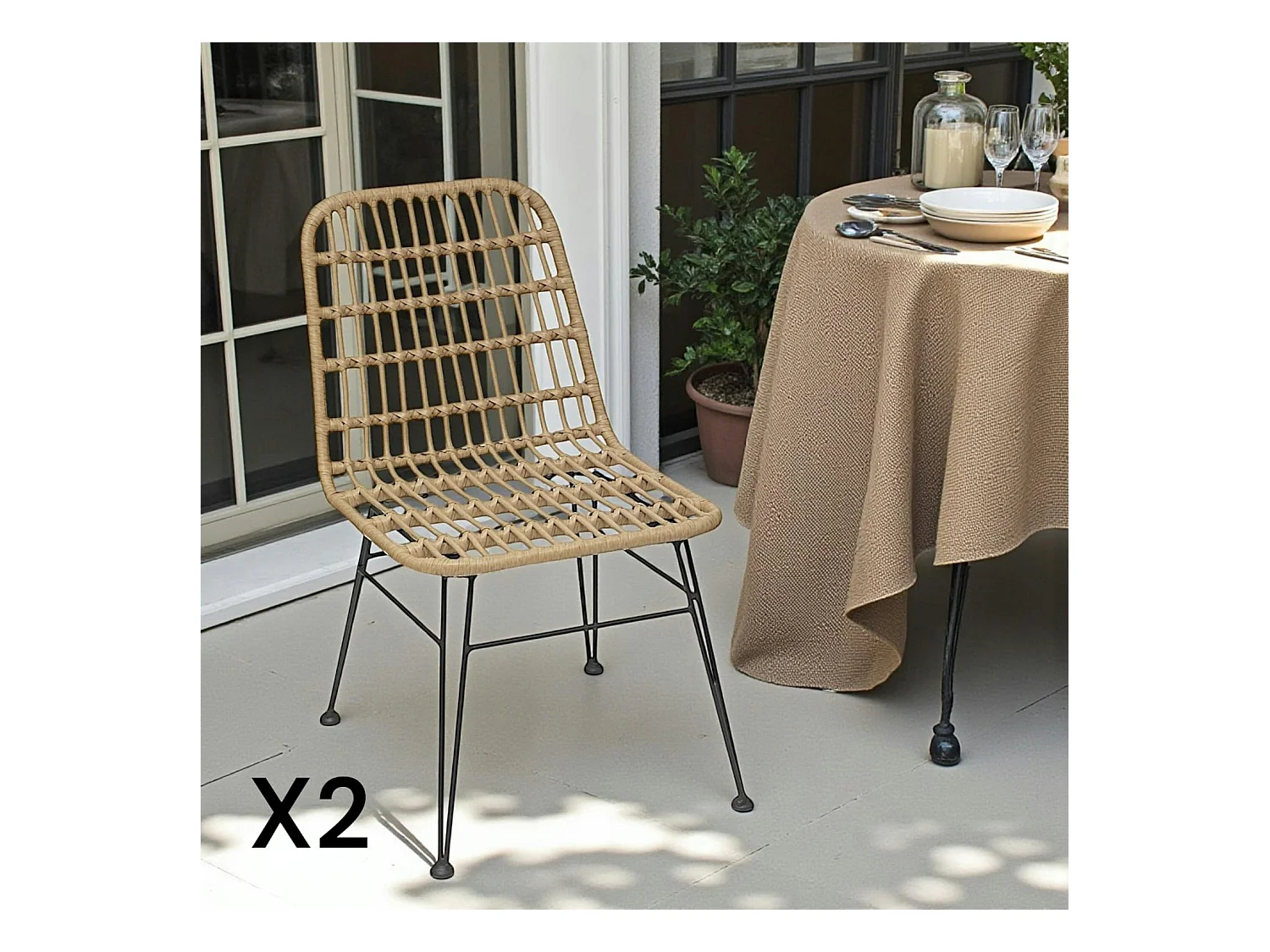 Chaise en rotin synthétique (lot de 2) GRENADE
