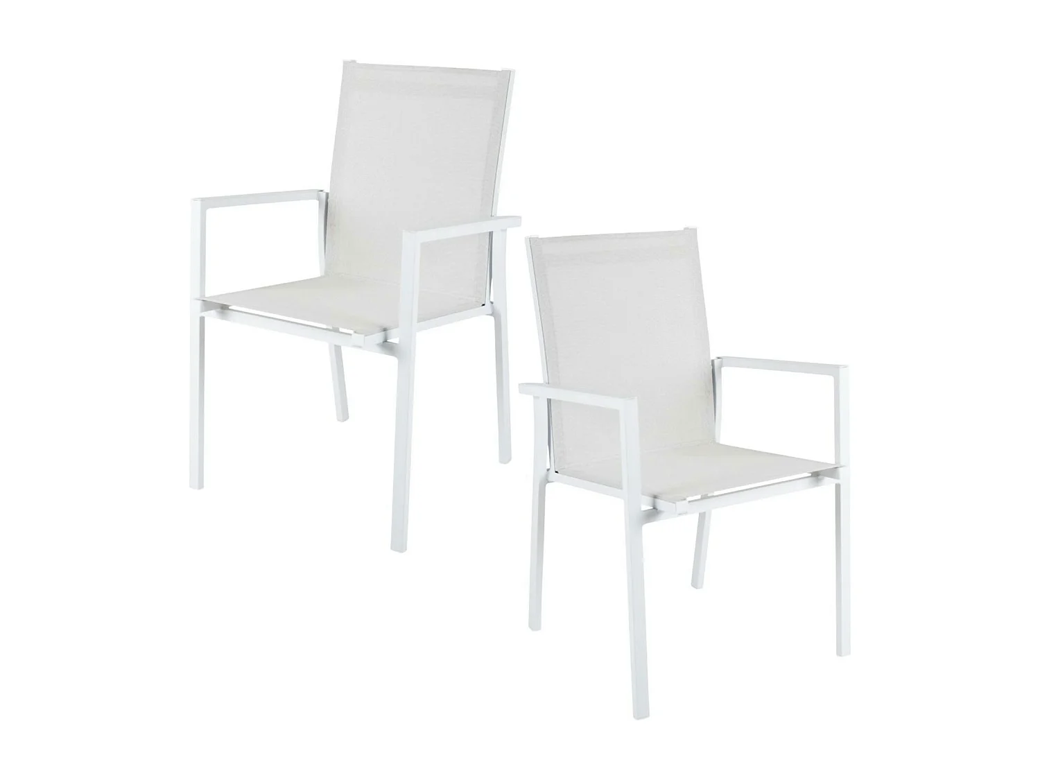Fauteuil de jardin blanc en aluminium (lot de 2) OSLO