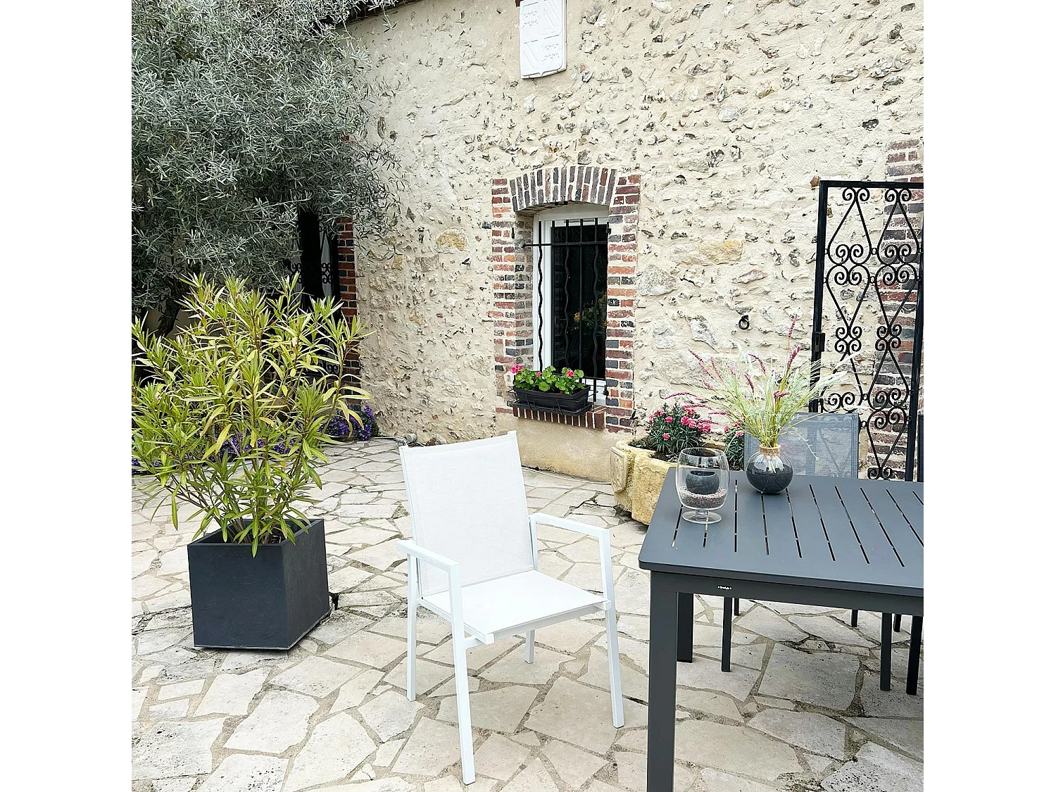 Fauteuil de jardin blanc en aluminium (lot de 2) OSLO