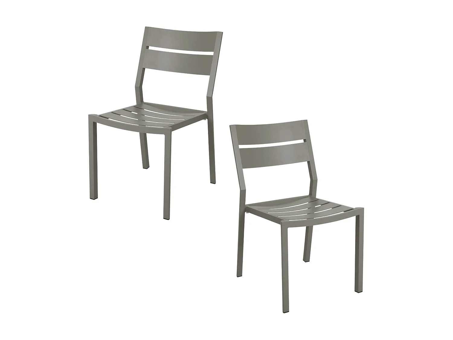Chaise de jardin en aluminium gris sable (lot de 2) STOCKHOLM