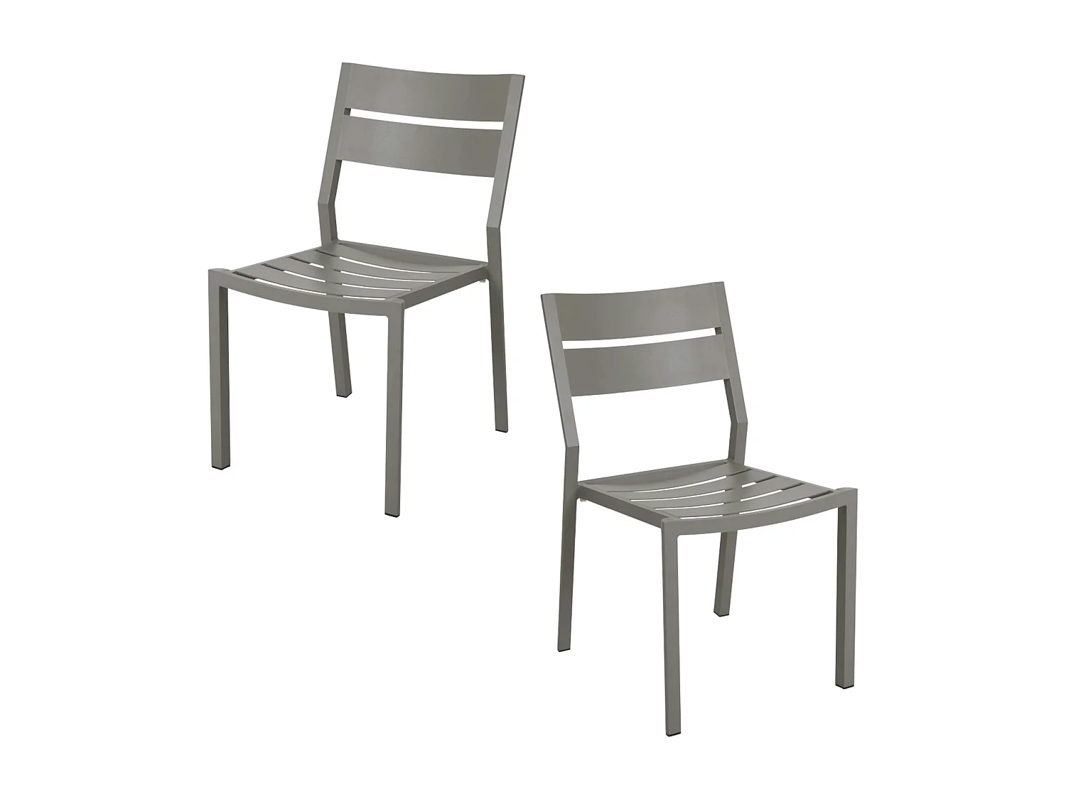 Chaise de jardin en aluminium gris sable (lot de 2) STOCKHOLM
