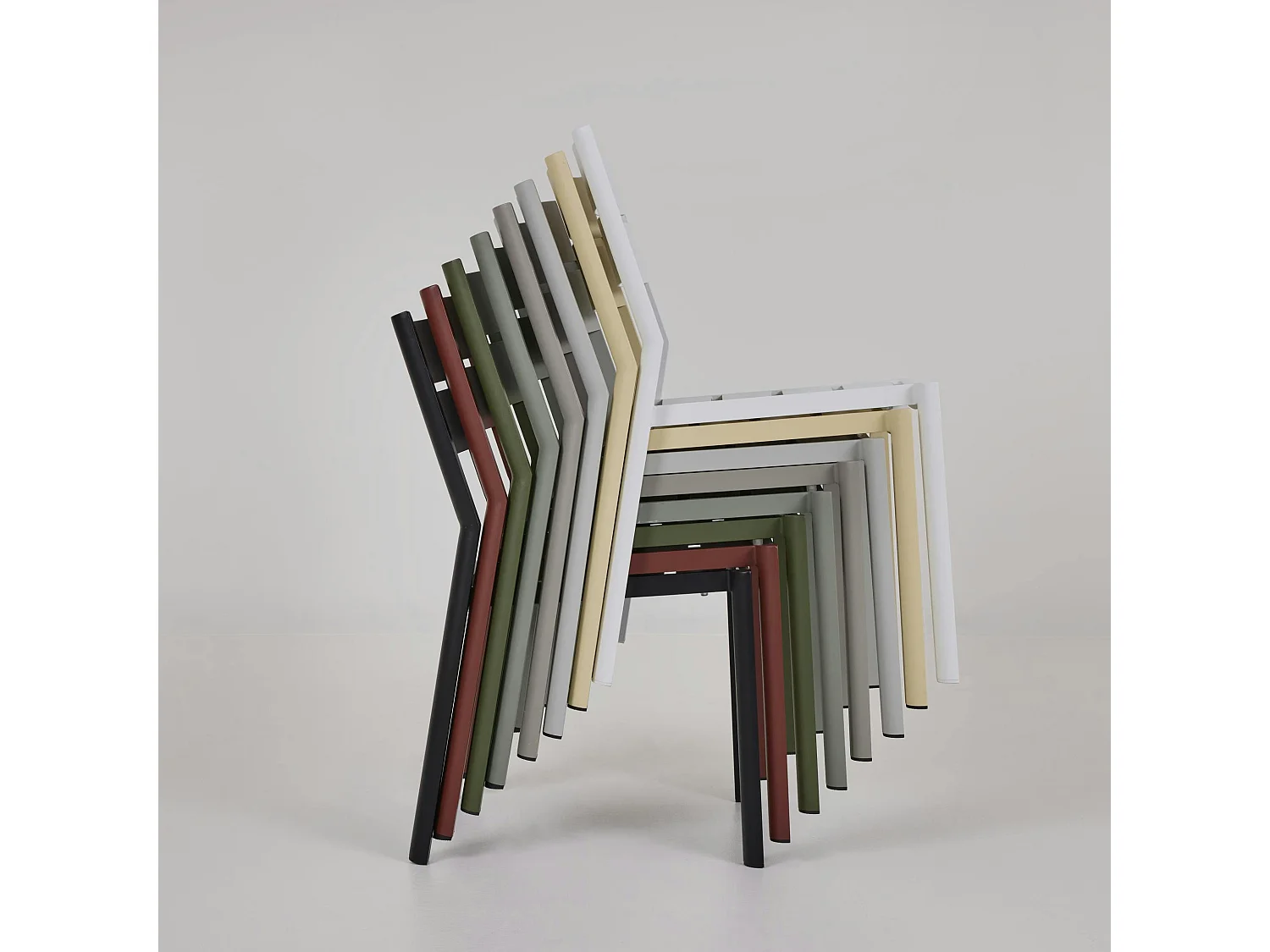 Chaise de jardin en aluminium gris sable (lot de 2) STOCKHOLM